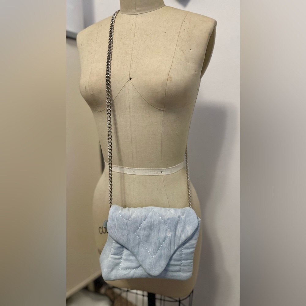 Small denim tie dye crossbody bag